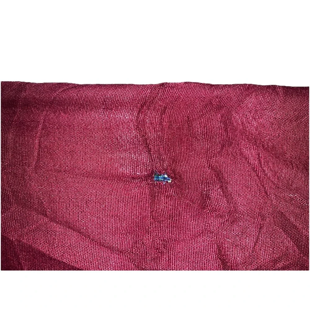 VTG‎ Country Rooster Jacquard woven Burgundy Tapestry Table Runner Farmhouse 53